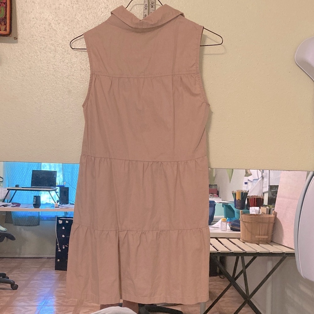 Derek Heart Sleeveless Tan Button-Down Dress NWOT - Picture 2 of 4